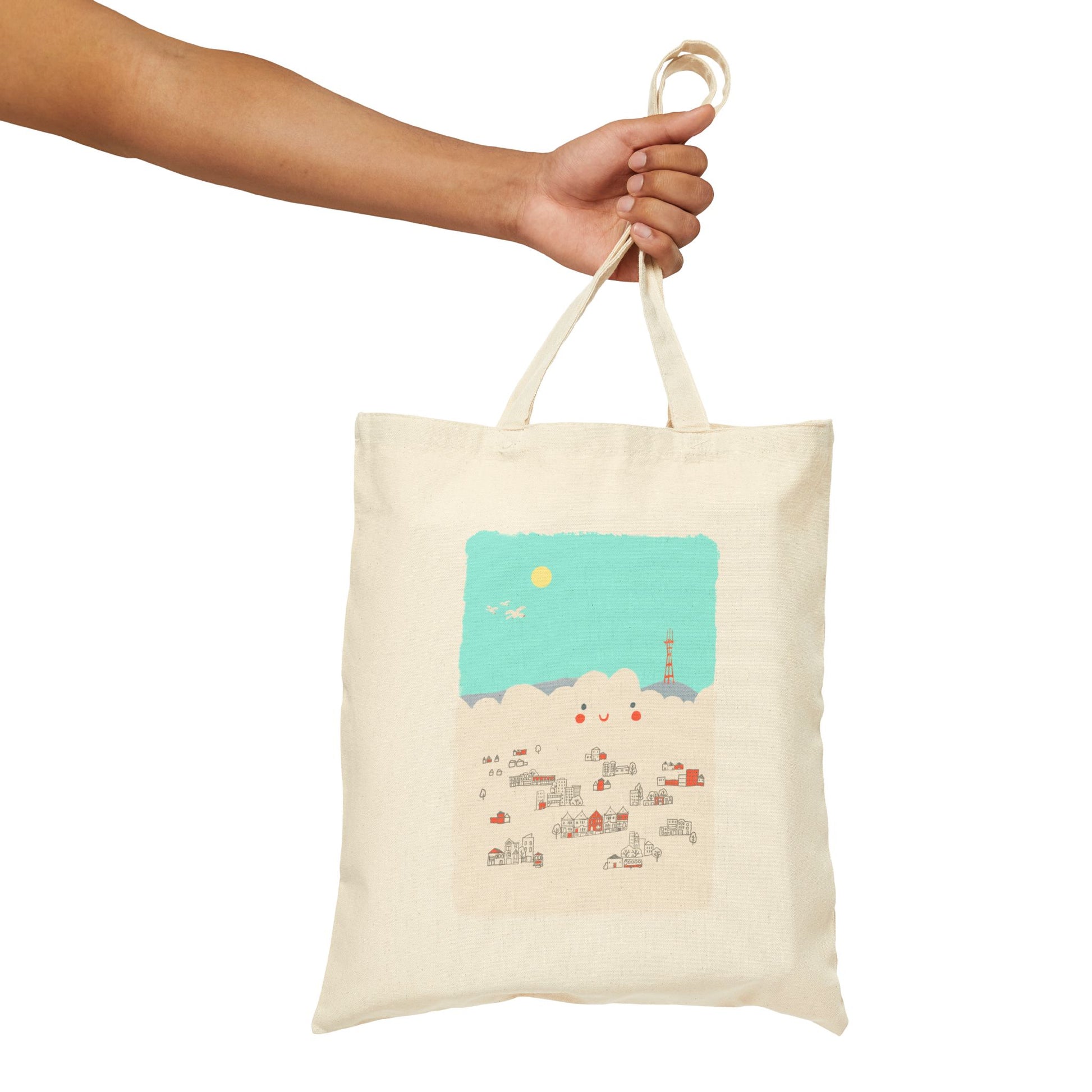 San Francisco Cotton Tote Bag (Karl the Fog)
