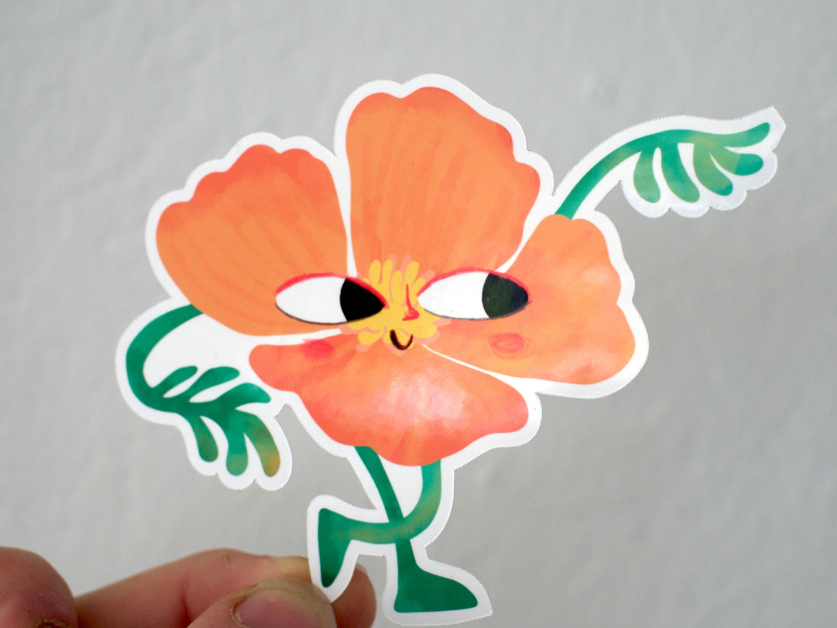 Dancing Poppy Sticker