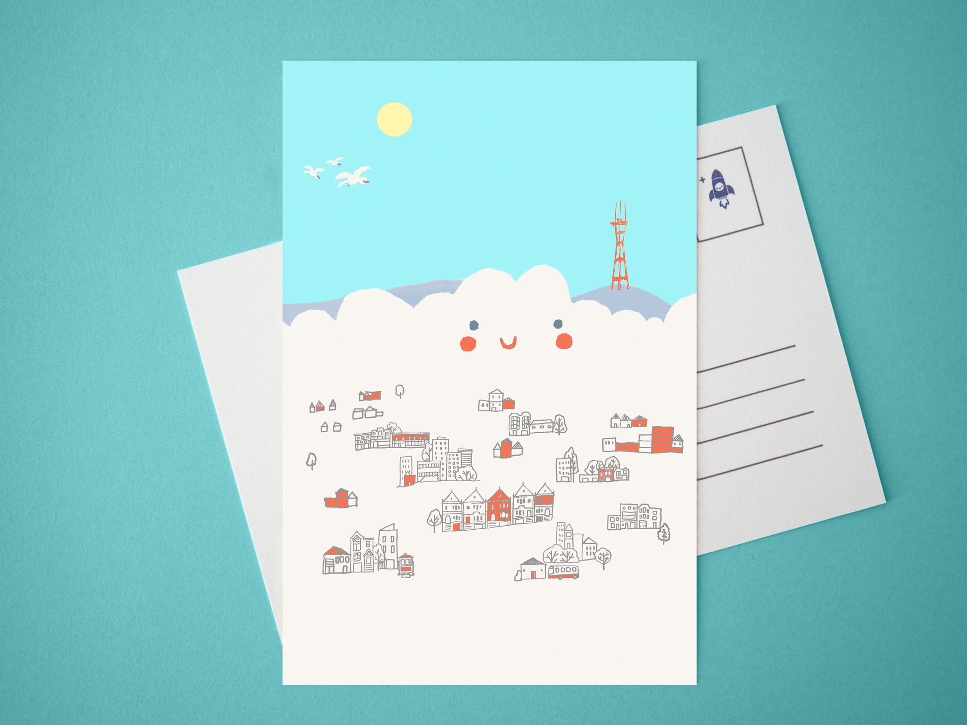 San Francisco (Karl the Fog) Mini Print / Postcard
