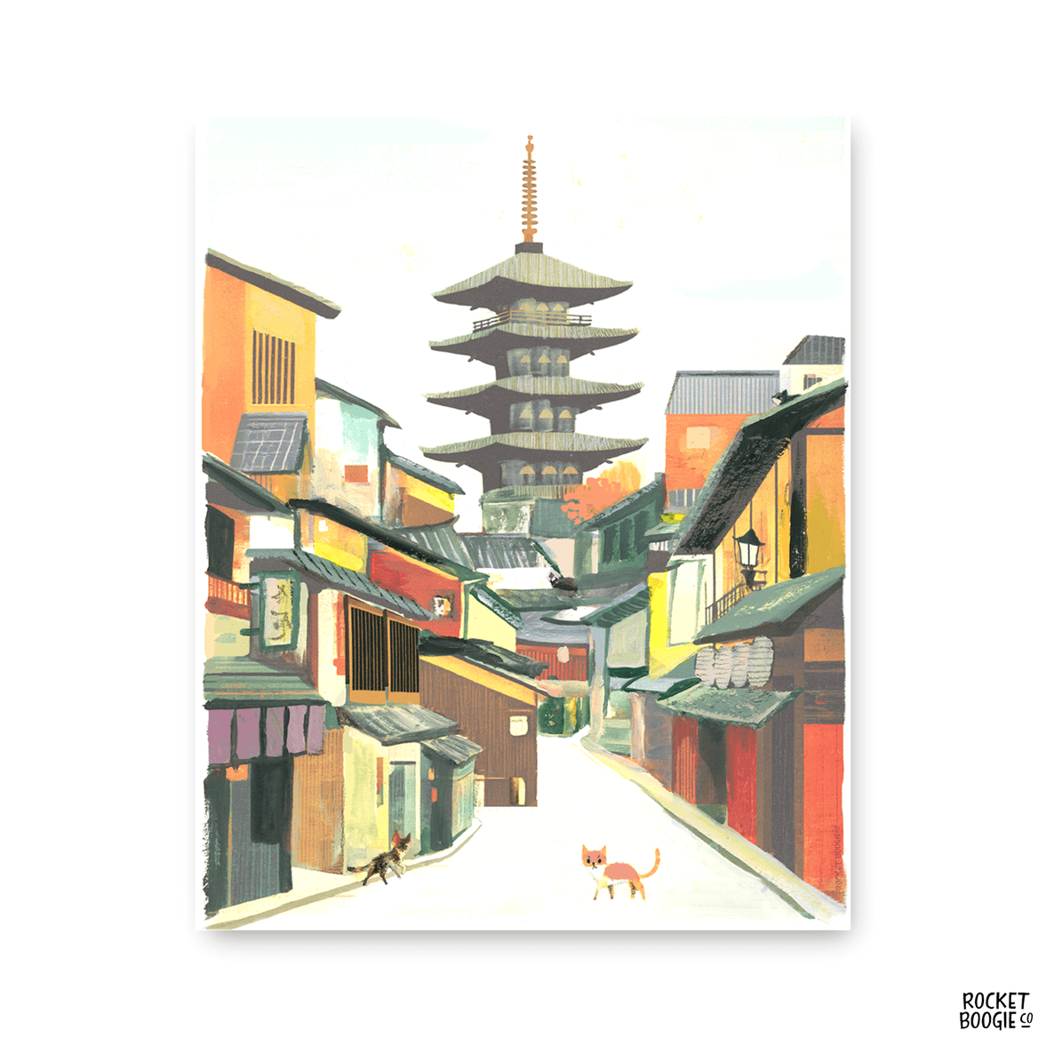 Cats in Kyoto Print