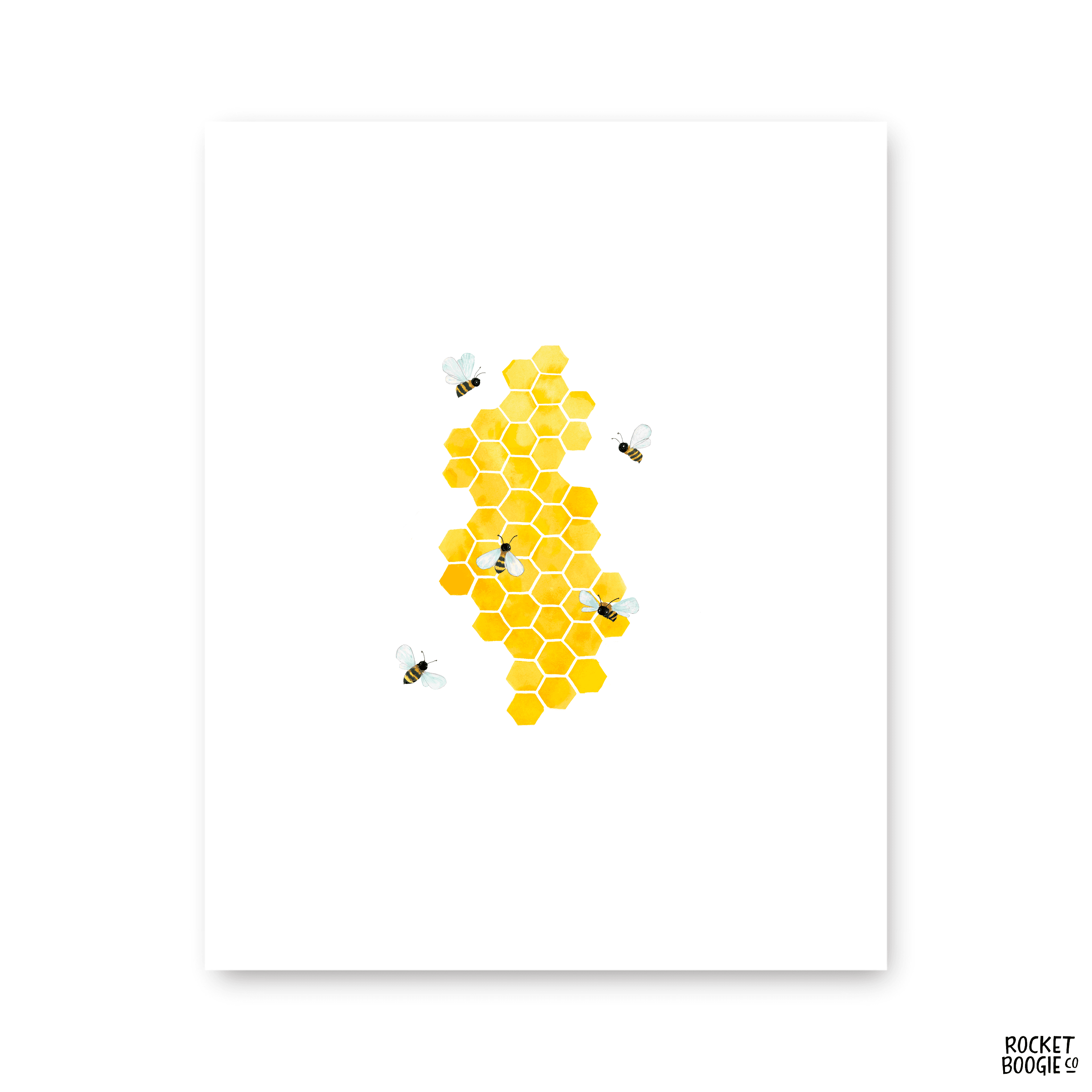 Honeycomb + Bees Print