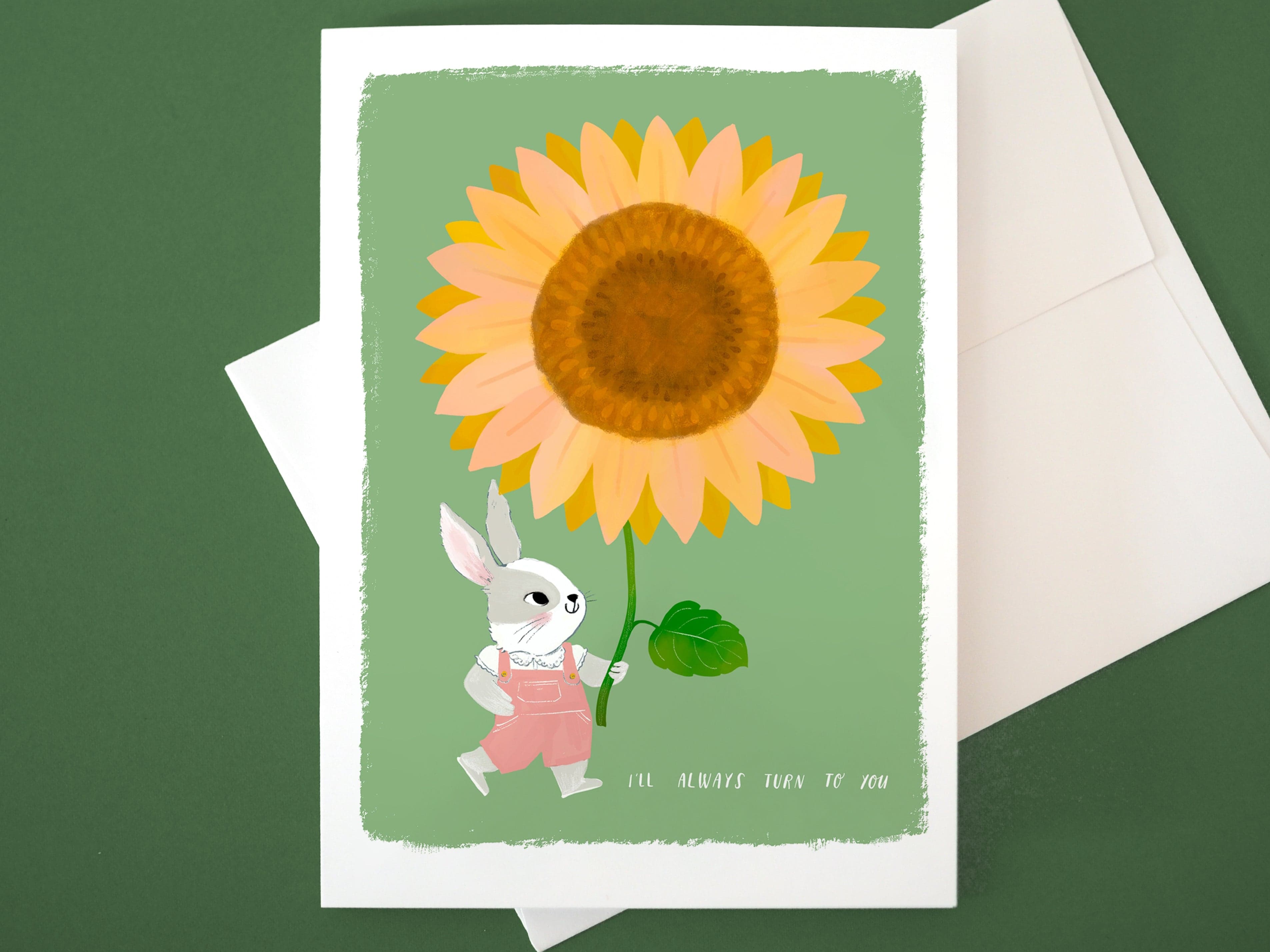 Bunny Sunflower Card
