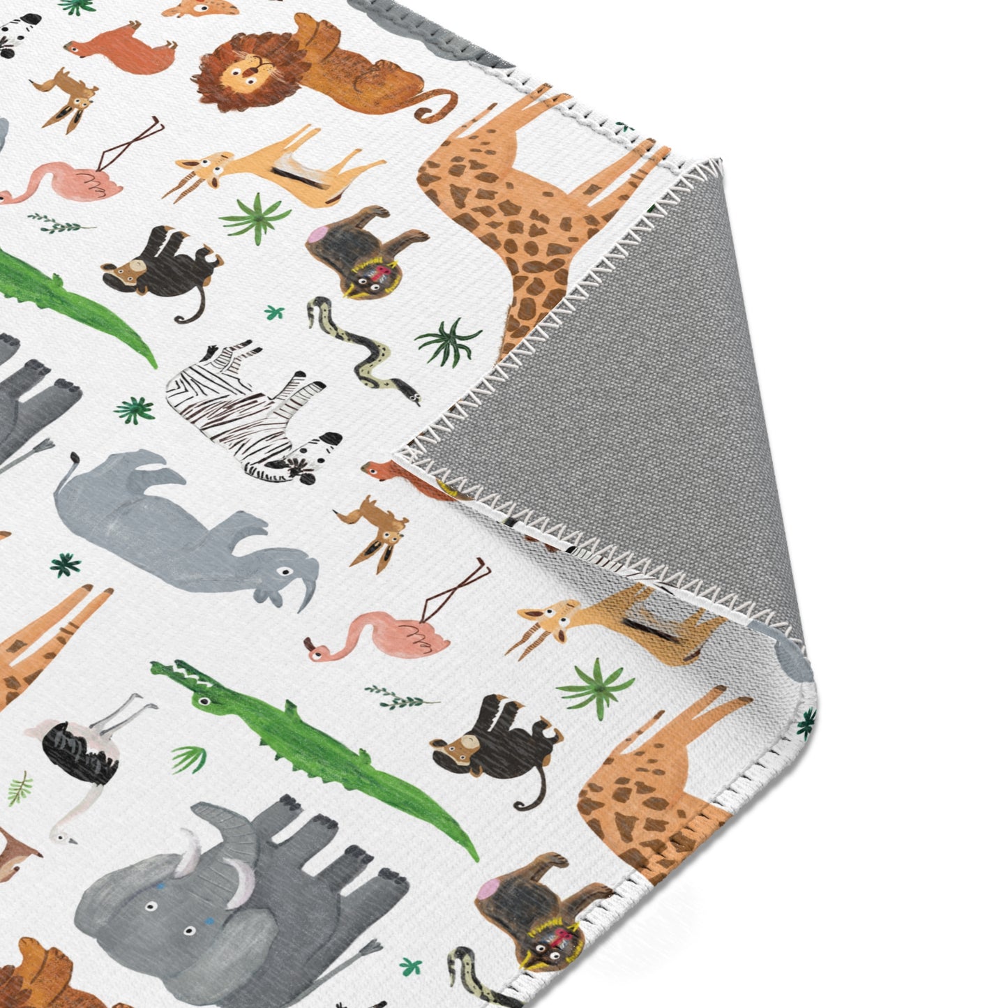 Jungle + Safari Animals Area Rug