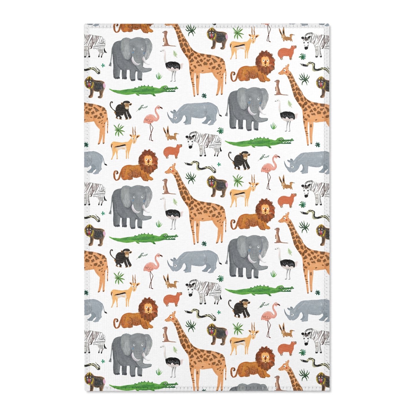 Jungle + Safari Animals Area Rug