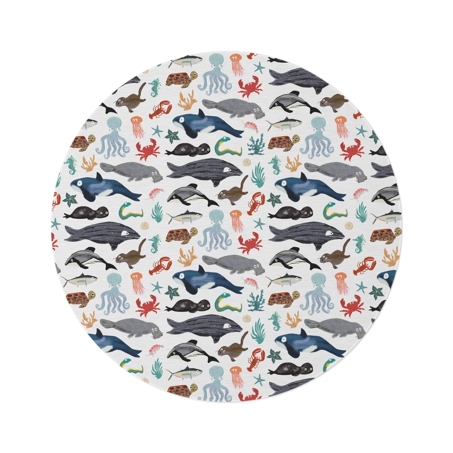 Sea Change: Ocean Animals 5' Round Rug