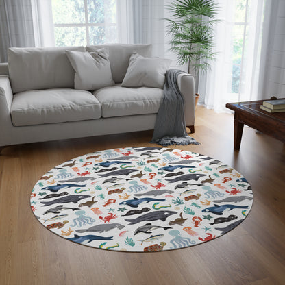 Sea Change: Ocean Animals 5' Round Rug