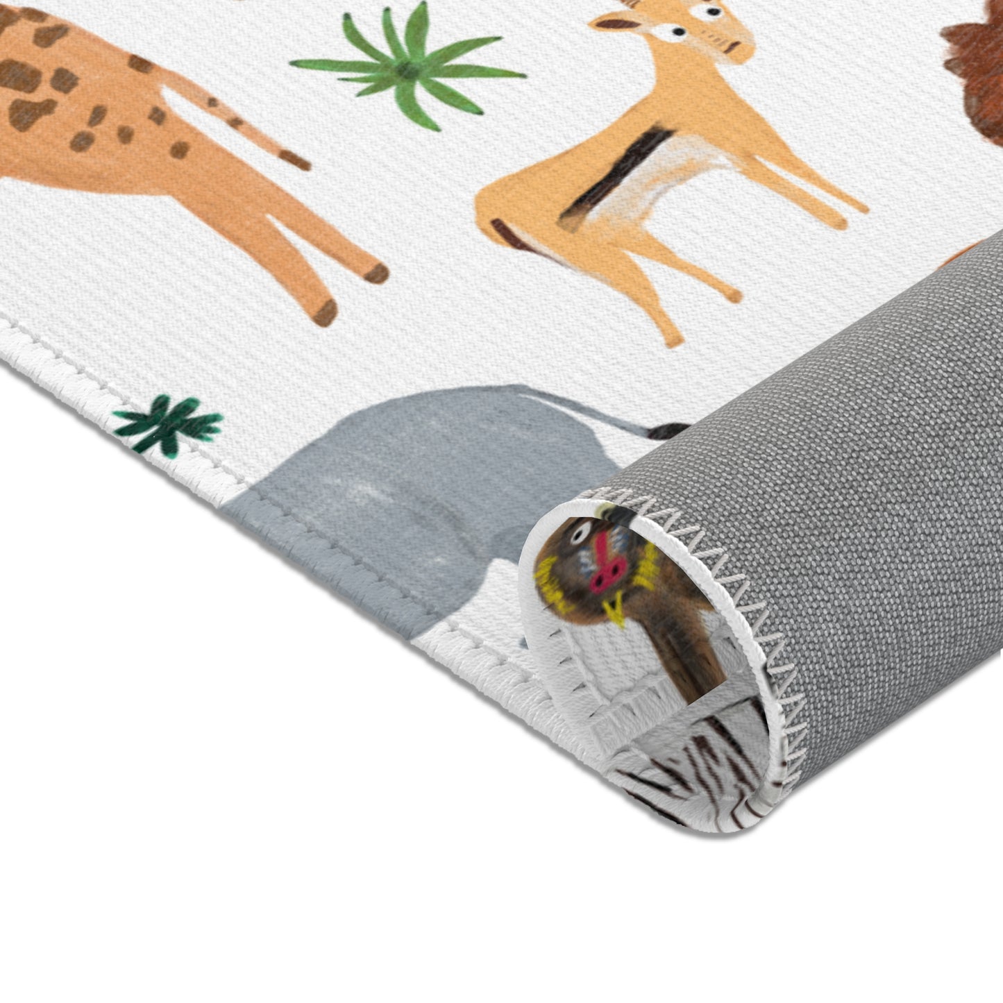 Jungle + Safari Animals Area Rug