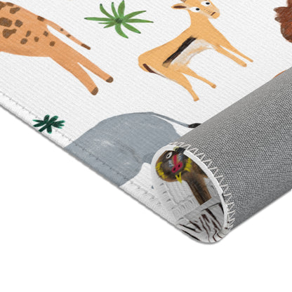 Jungle + Safari Animals Area Rug