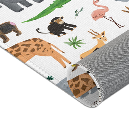 Jungle + Safari Animals Area Rug