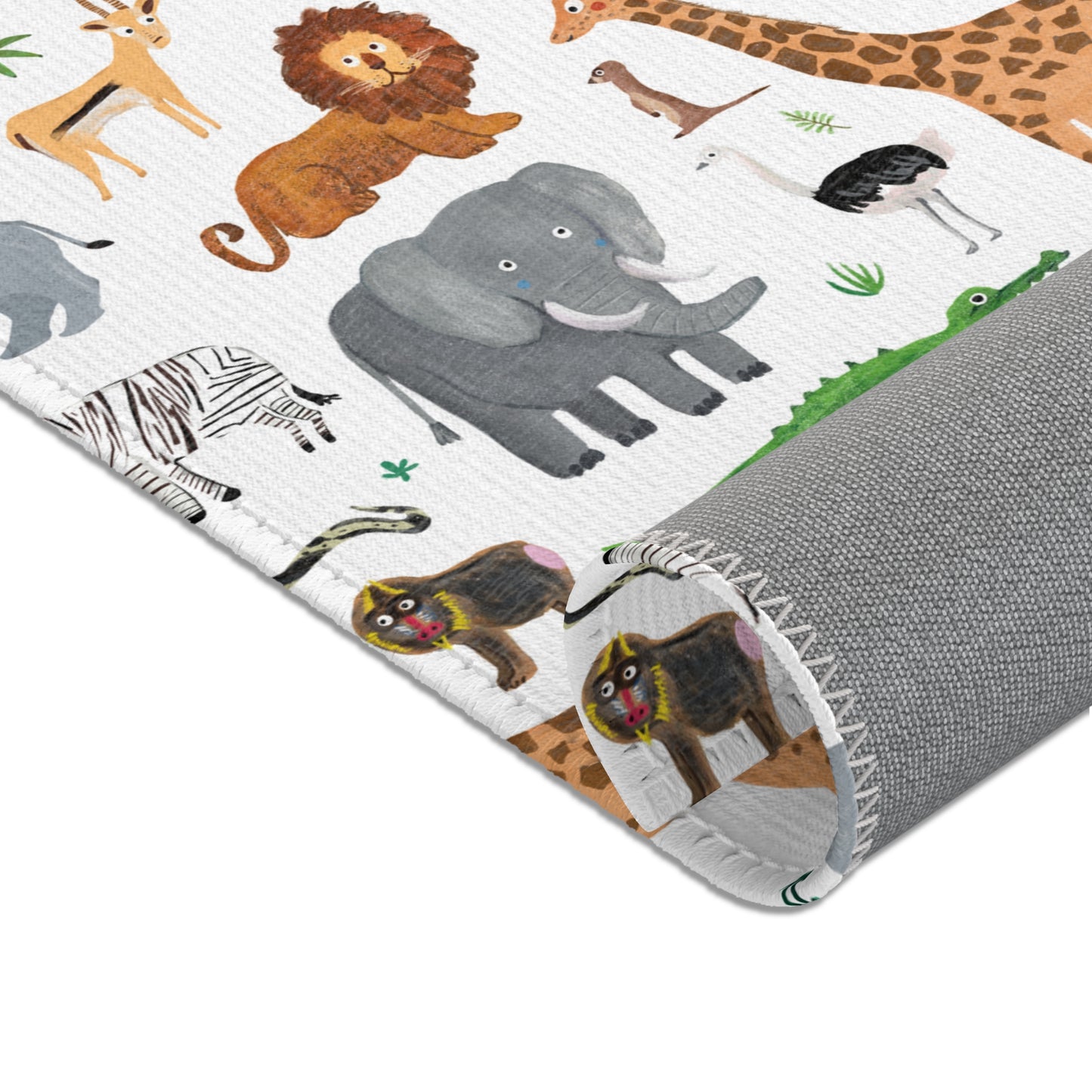 Jungle + Safari Animals Area Rug