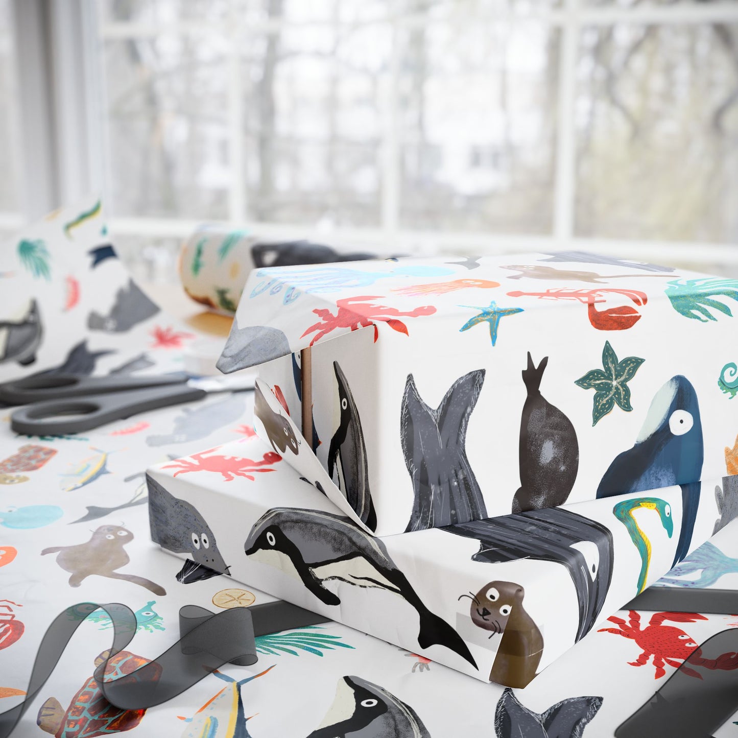 Sea Change: Ocean Animals Gift Wrap