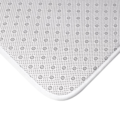 Grey and White Klee Kai Cross Bath Mat