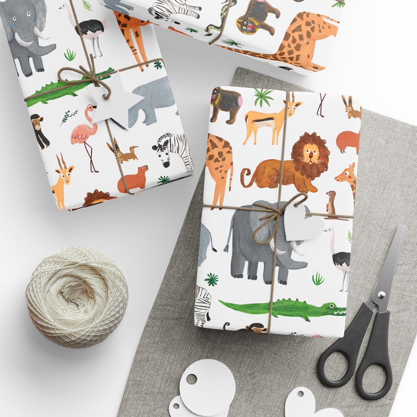 Jungle + Safari Animals Gift Wrap