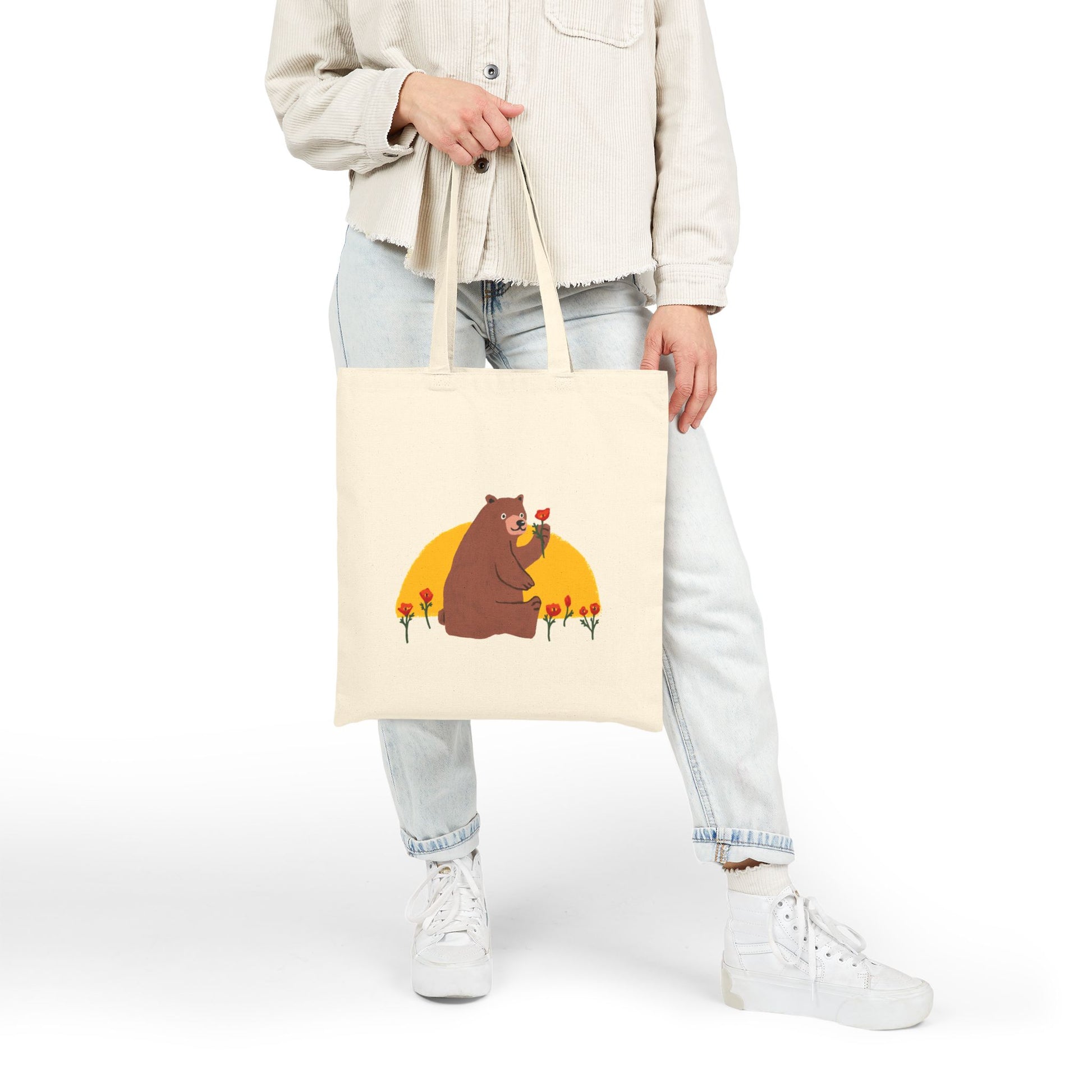 Cali Bear Cotton Tote Bag