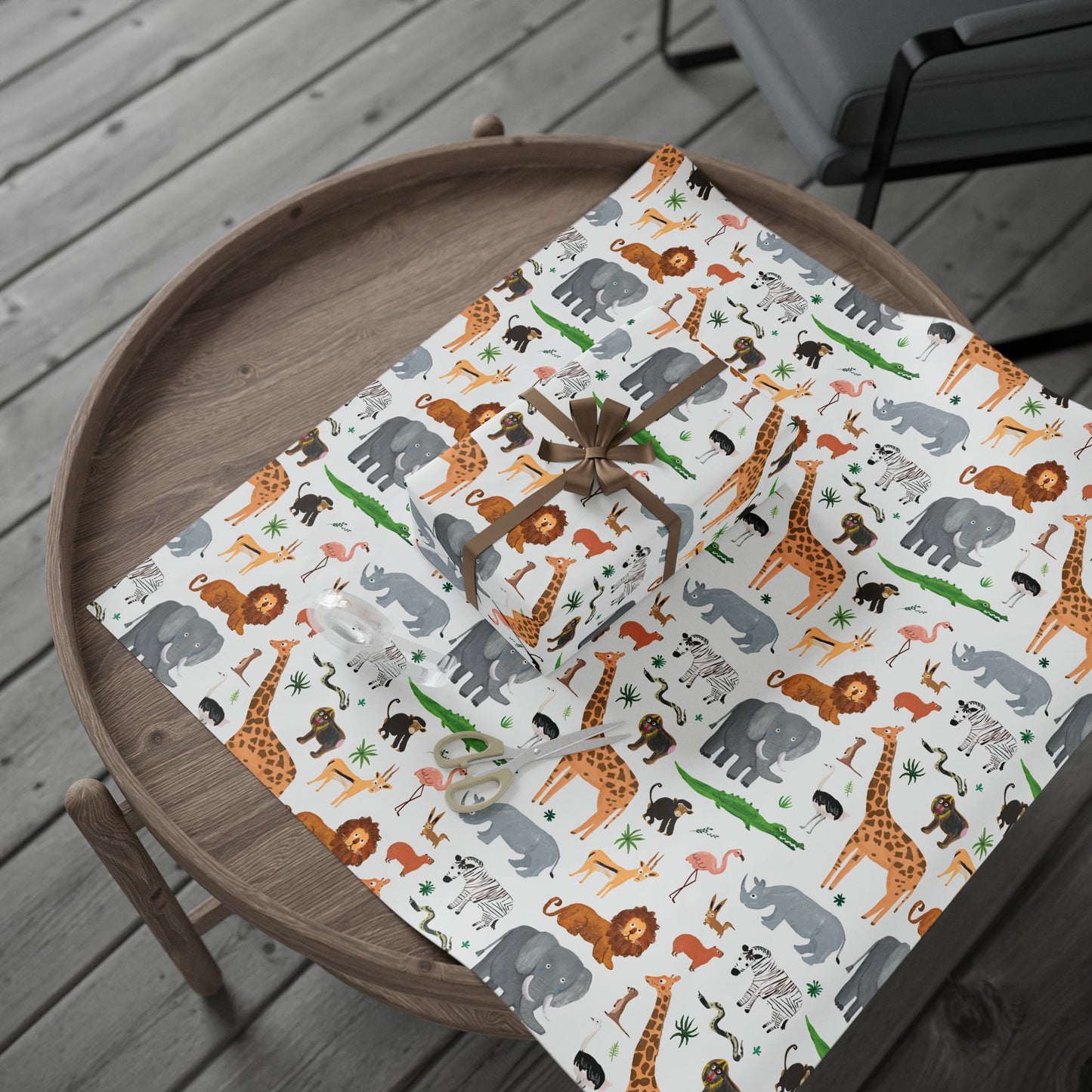 Jungle + Safari Animals Gift Wrap