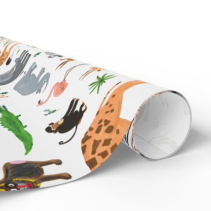 Jungle + Safari Animals Gift Wrap