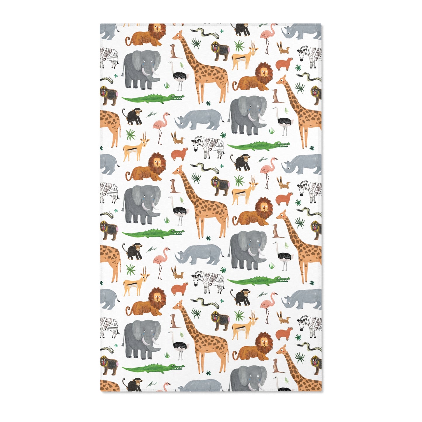 Jungle + Safari Animals Area Rug