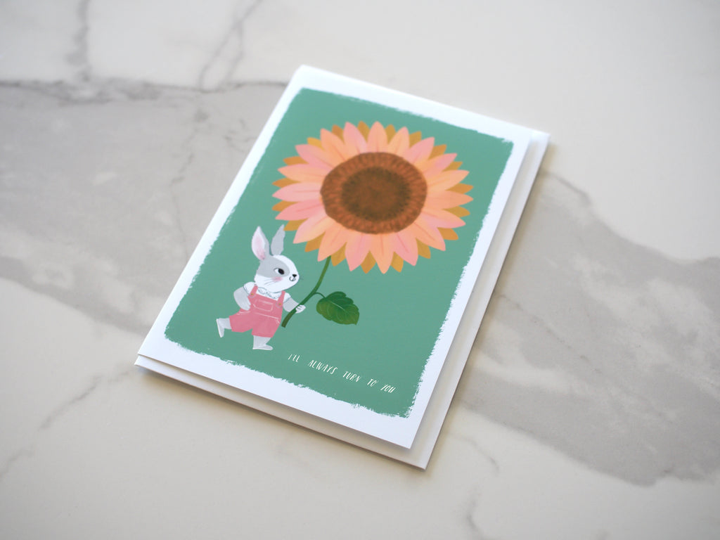 Bunny Sunflower Card