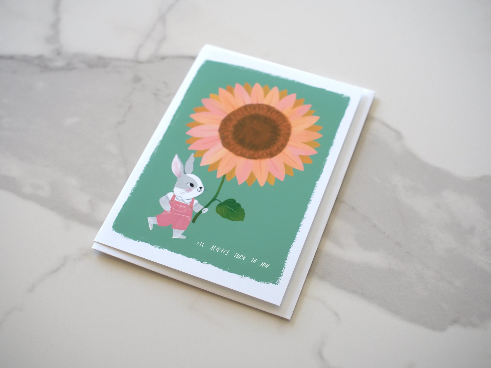 Bunny Sunflower Card