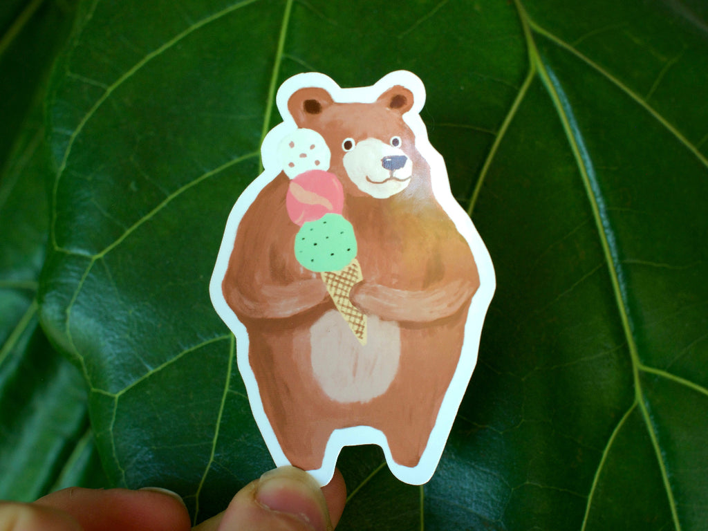 Ice Cream Bear Sticker