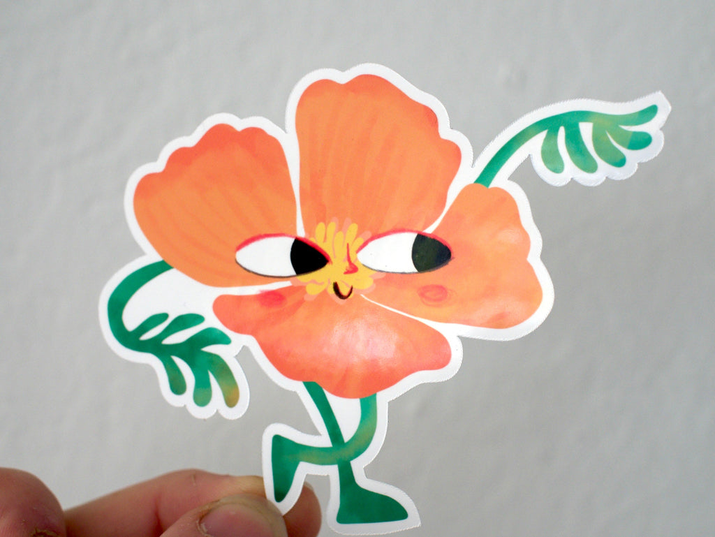 Dancing Poppy Sticker