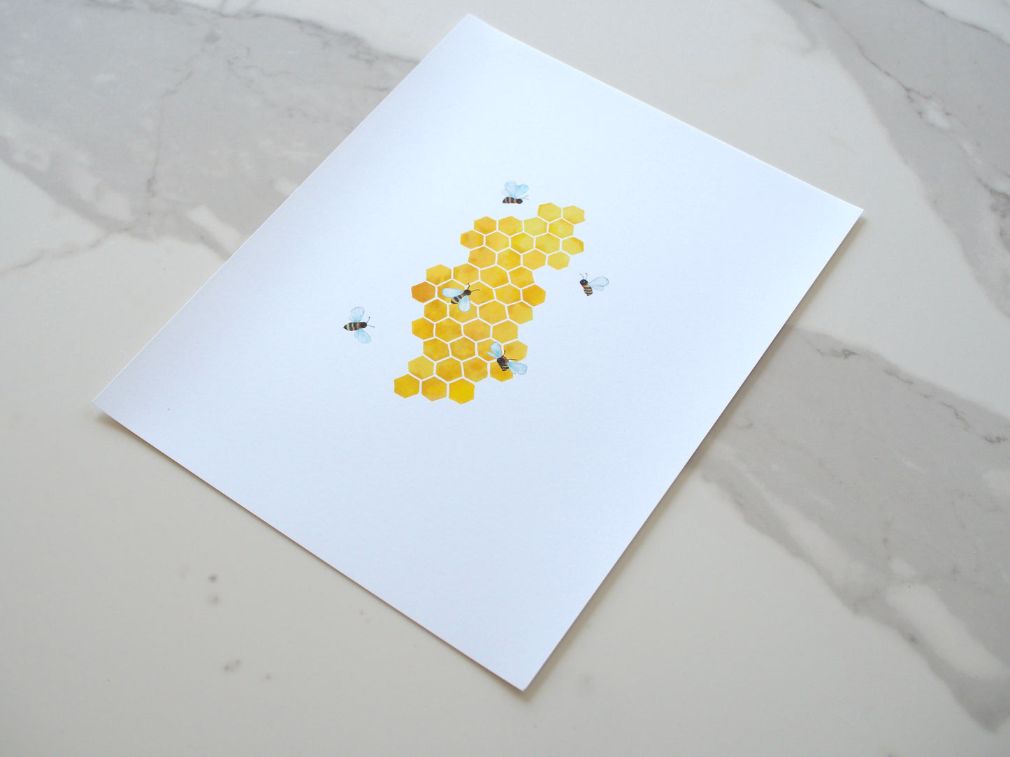 Honeycomb + Bees Print