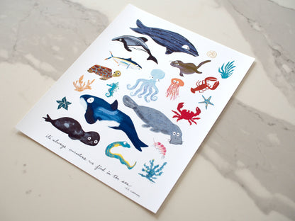 Sea Change: Ocean Animals Print