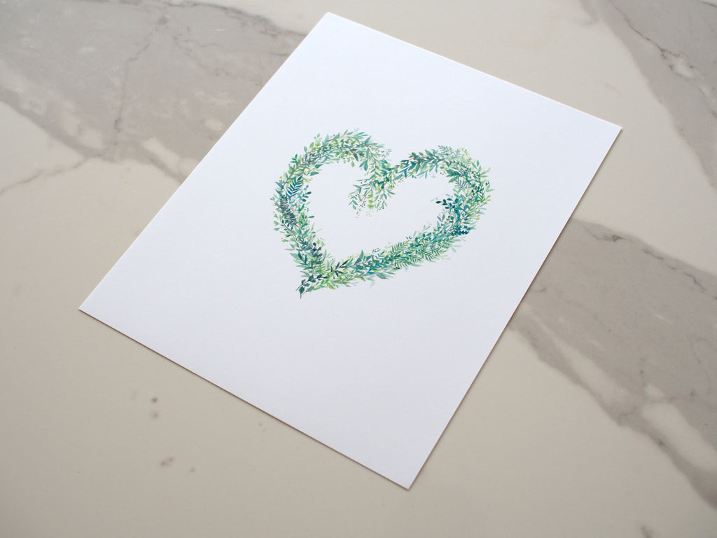 Wreath Heart Print