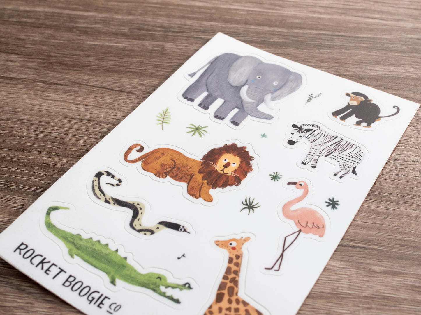 Jungle + Safari Animals Sticker Sheet