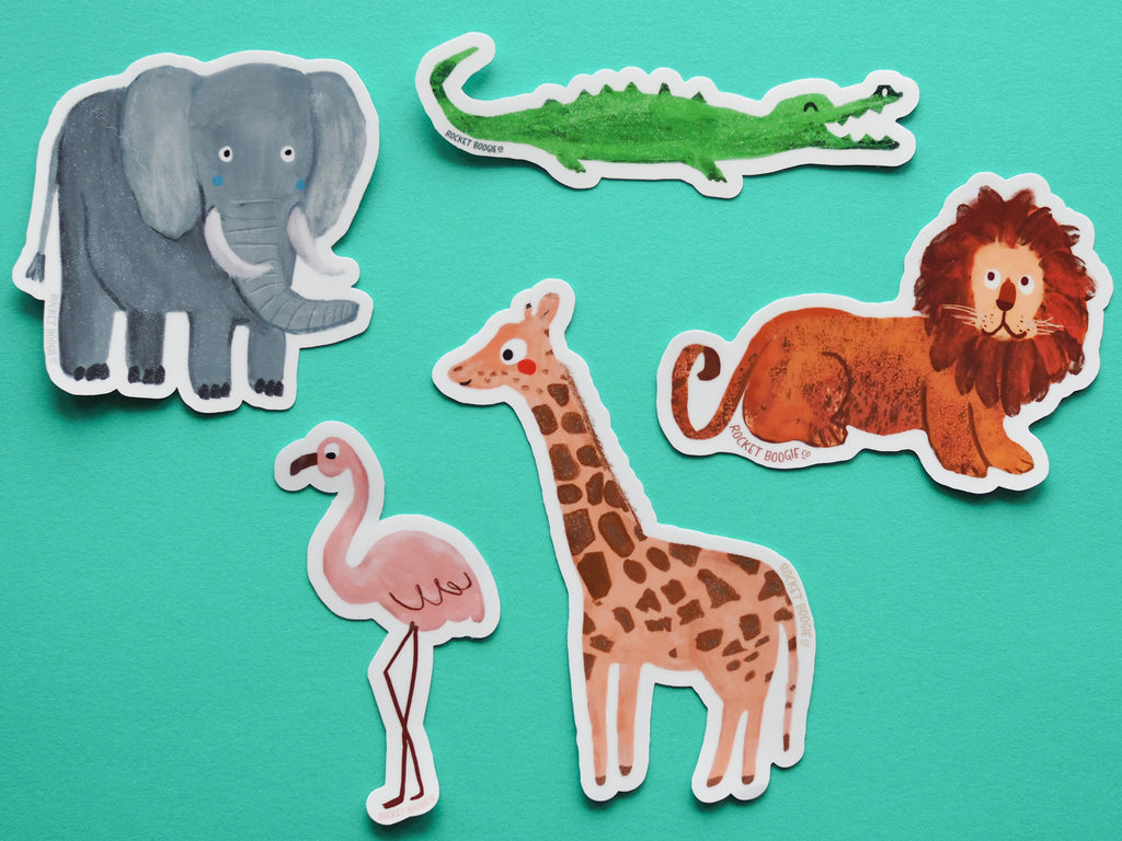Safari Animals Vinyl Sticker Pack