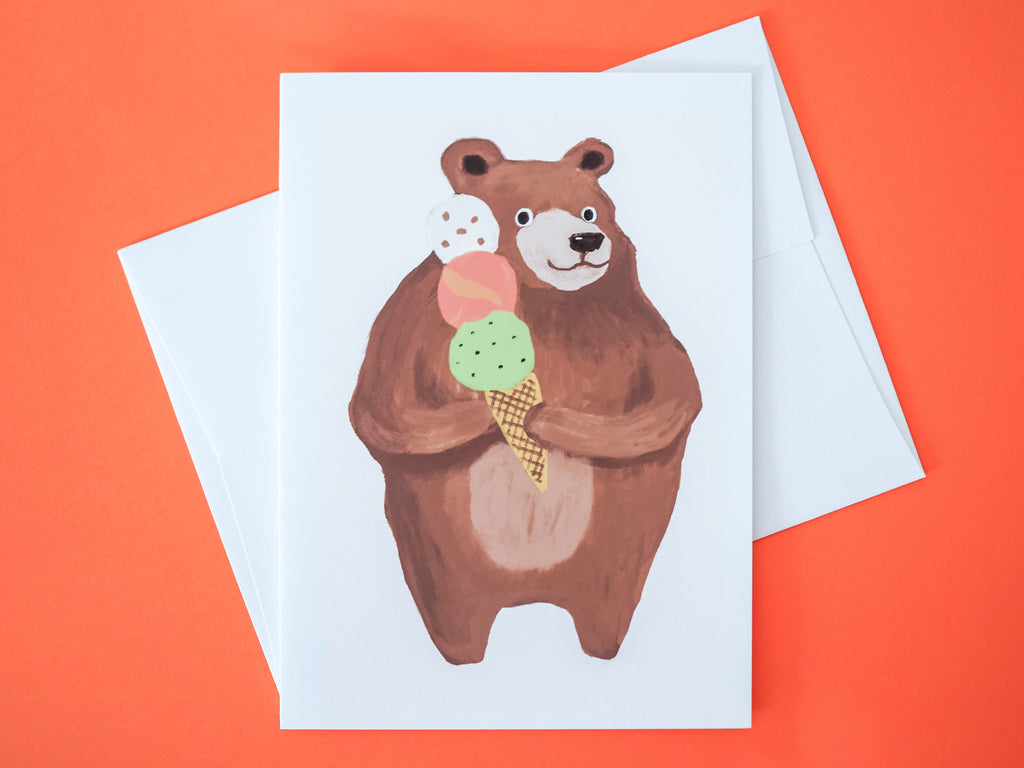 Ice Cream Bear Card