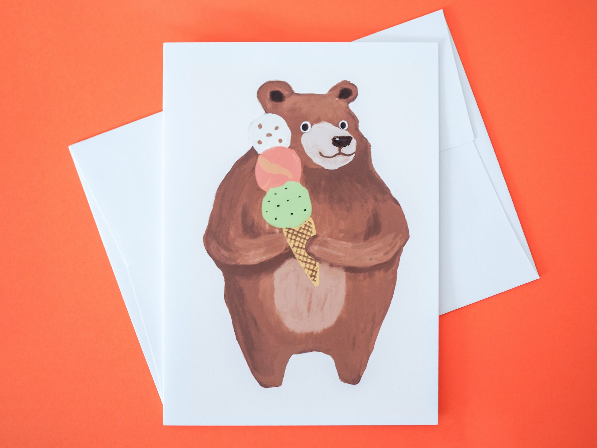 Ice Cream Bear Card
