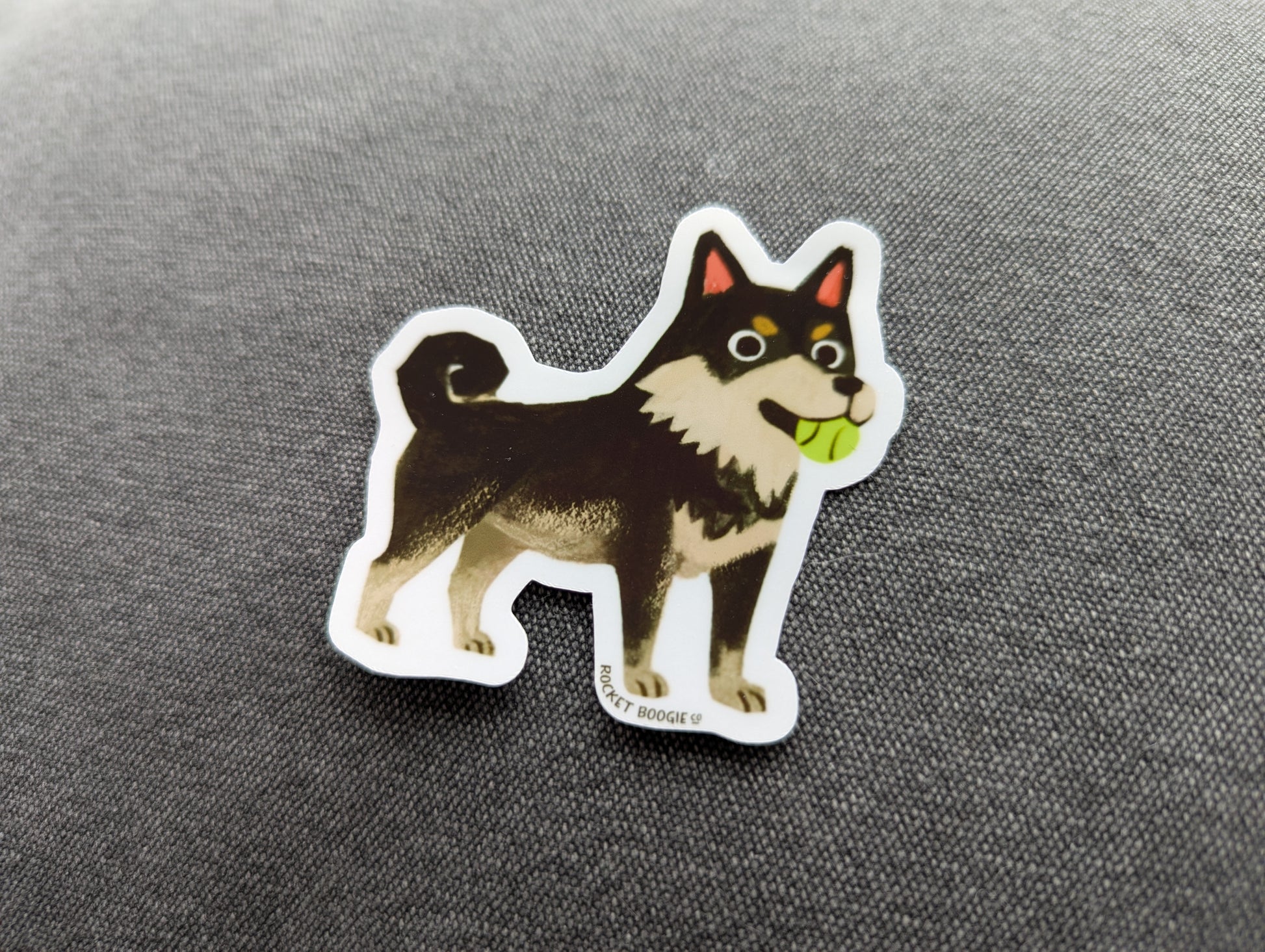 Shiba Inu Dog with Tennis Ball Sticker