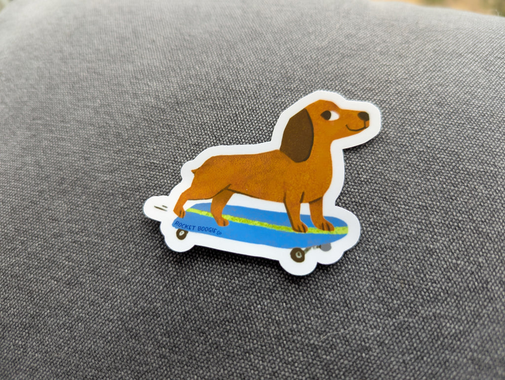 Cool Dog on a Skateboard Sticker