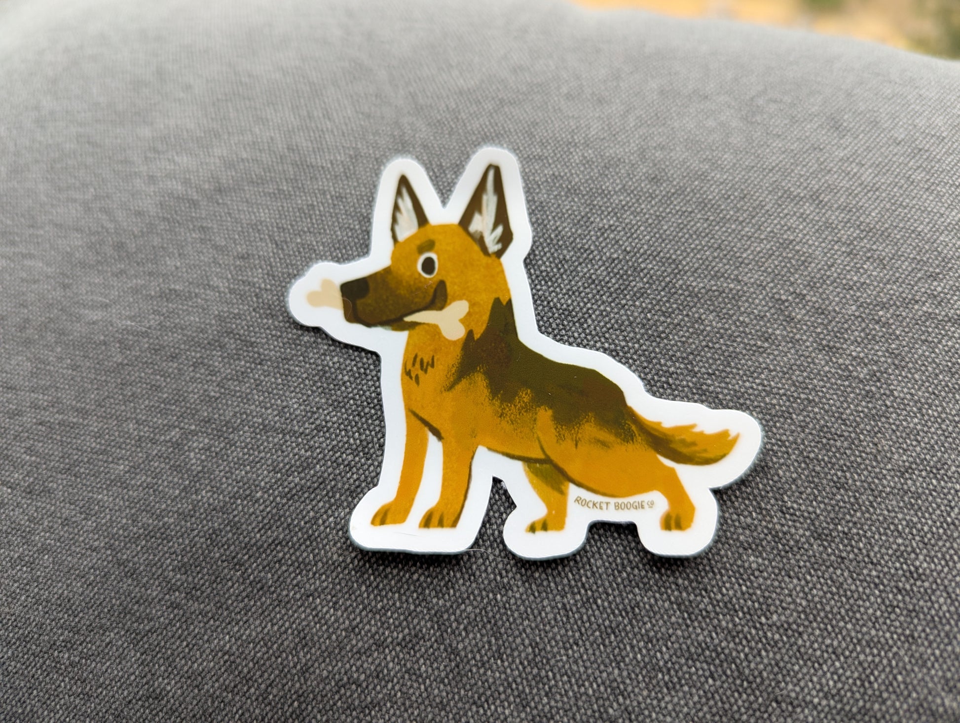 German Shepherd with Bone Sticker