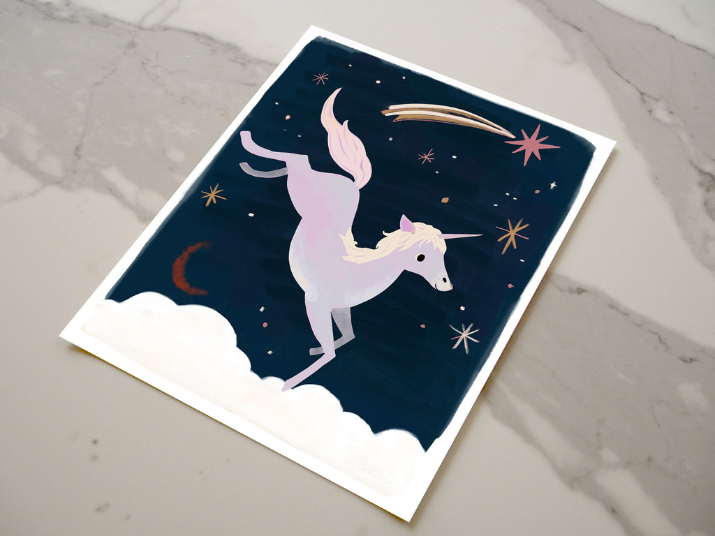 Unicorn in Space Print