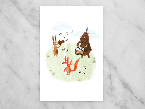 Animal Band Mini Print / Postcard