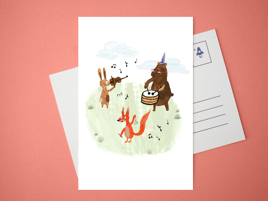 Animal Band Mini Print / Postcard