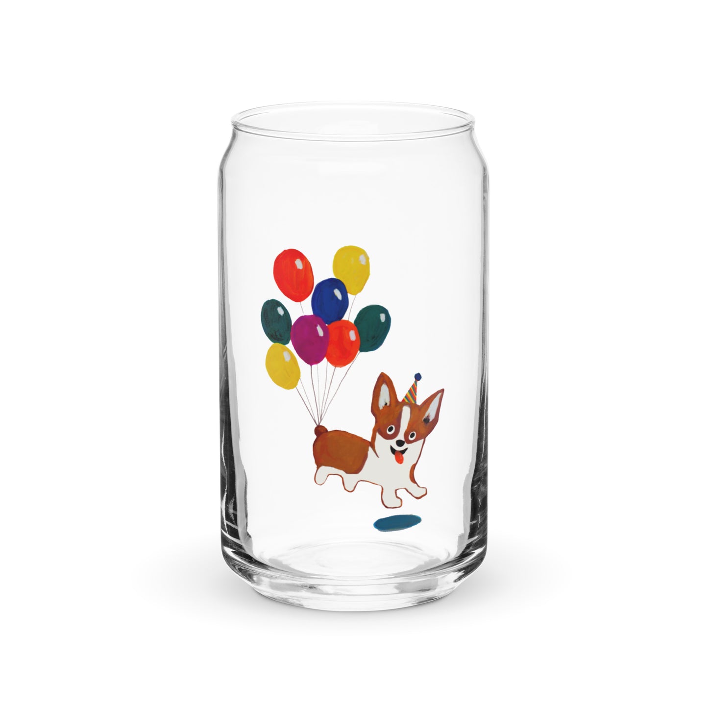 Corgi Balloon Can Glass