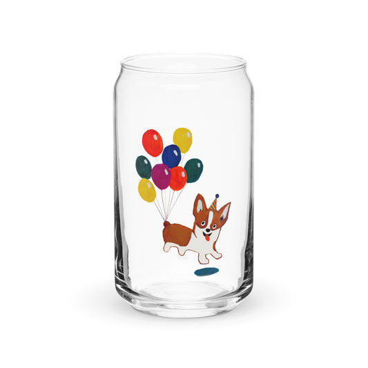 Corgi Balloon Can Glass