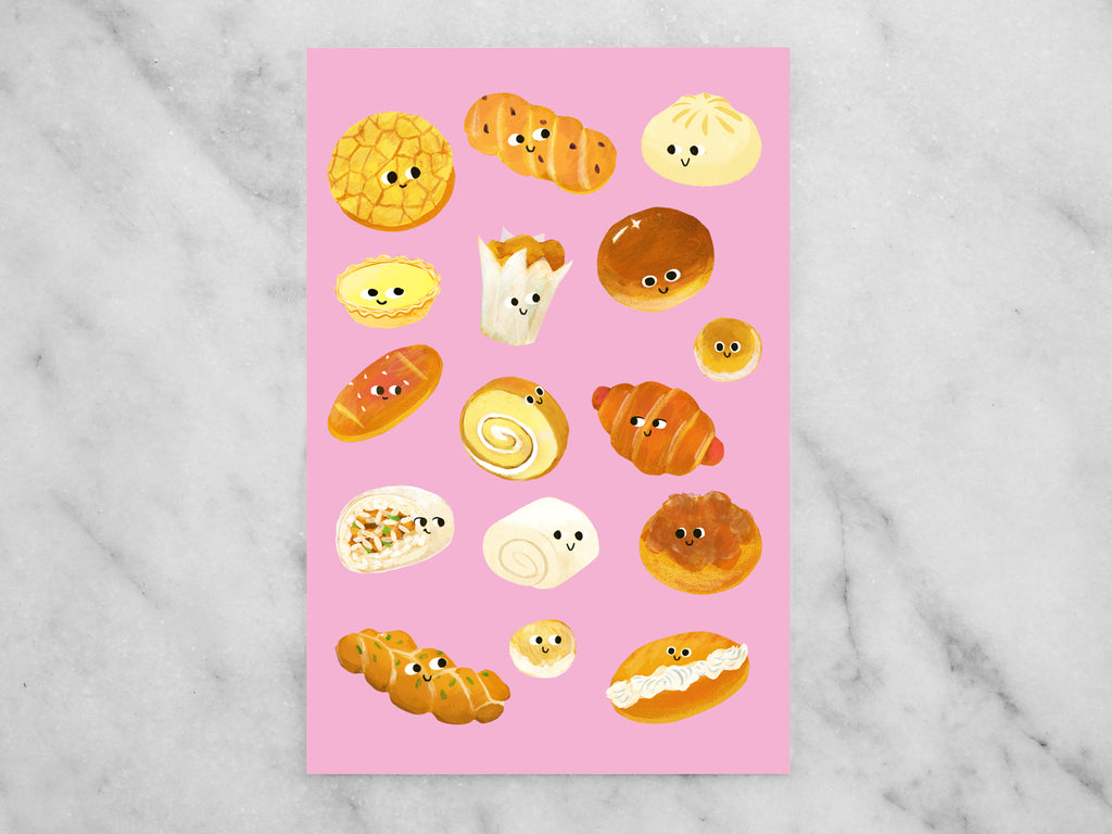 Chinese Baked Goods Mini Print / Postcard
