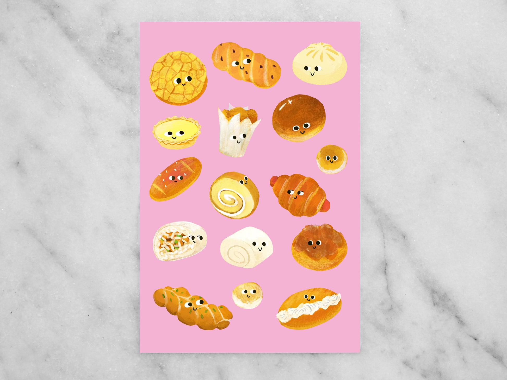 Chinese Baked Goods Mini Print / Postcard