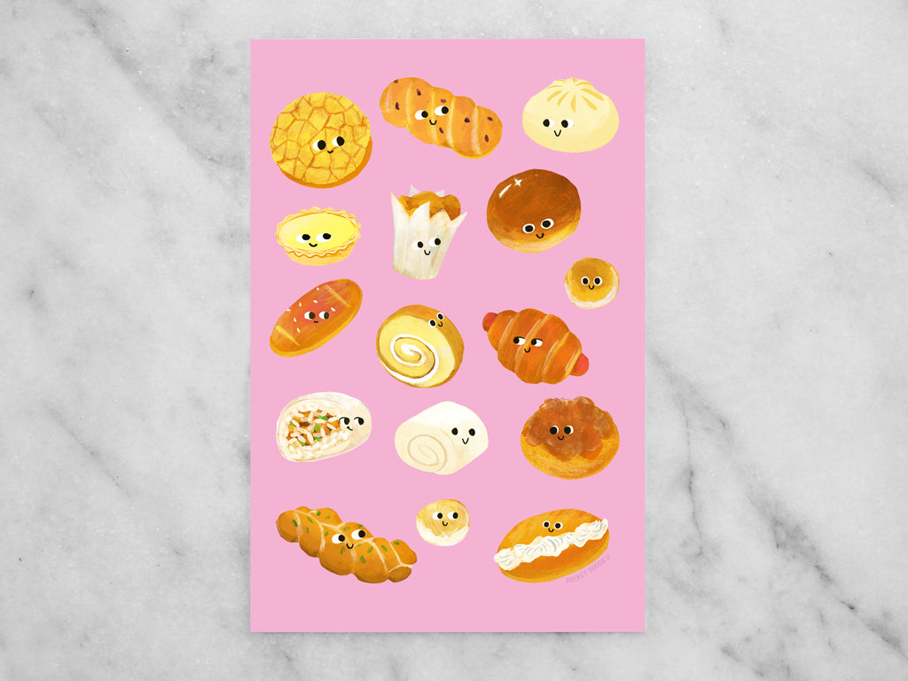 Chinese Baked Goods Mini Print / Postcard