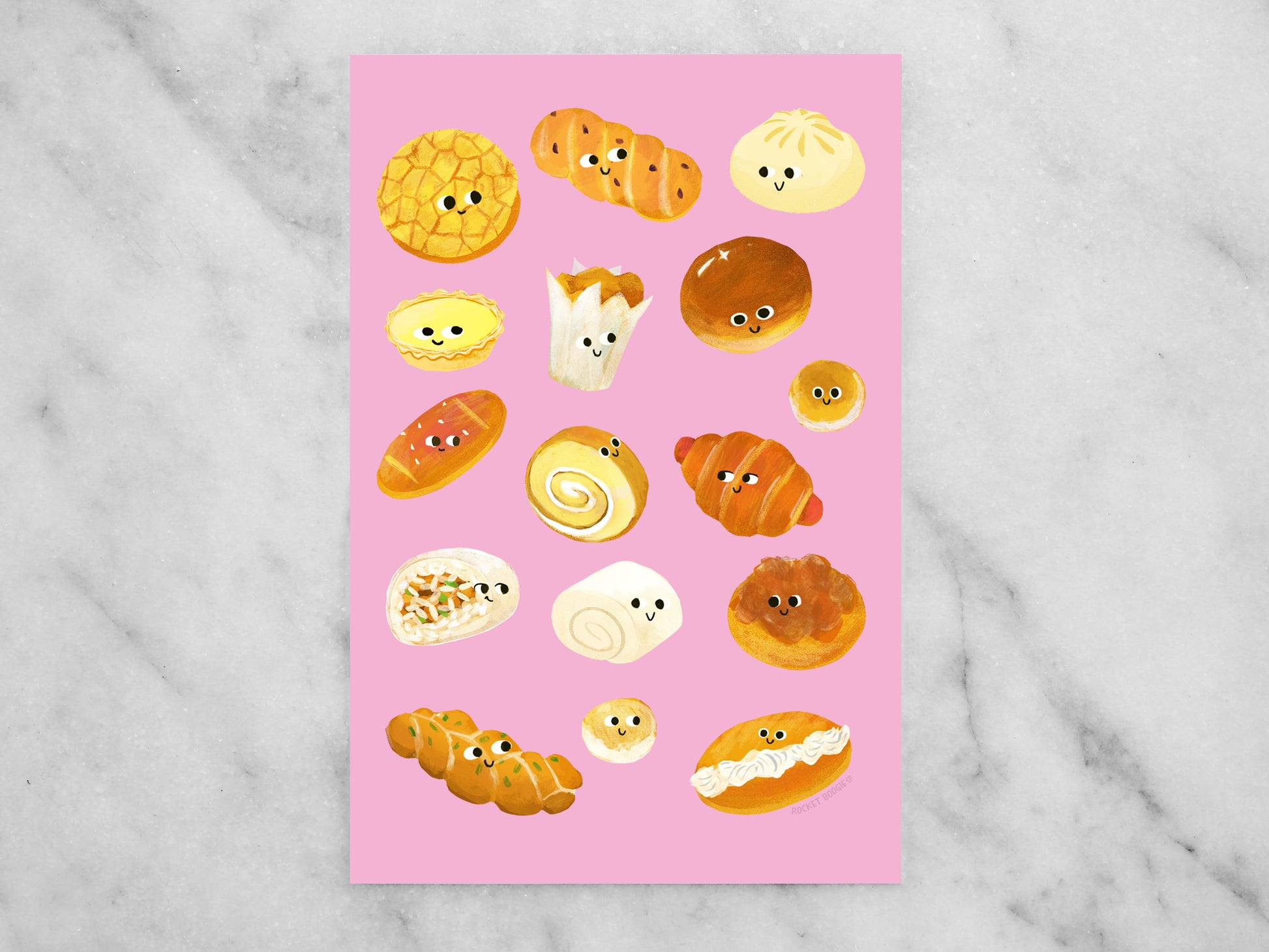 Chinese Baked Goods Mini Print / Postcard