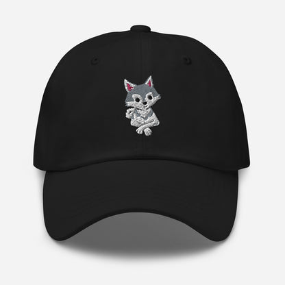 Grey and White Klee Kai Cross Dad Hat