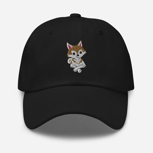 Red and White Klee Kai Cross Dad Hat