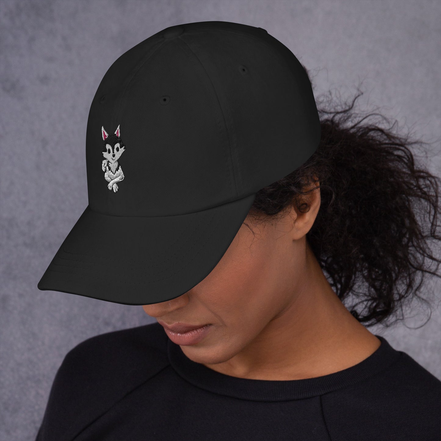 Black and White Klee Kai Cross Dad Hat