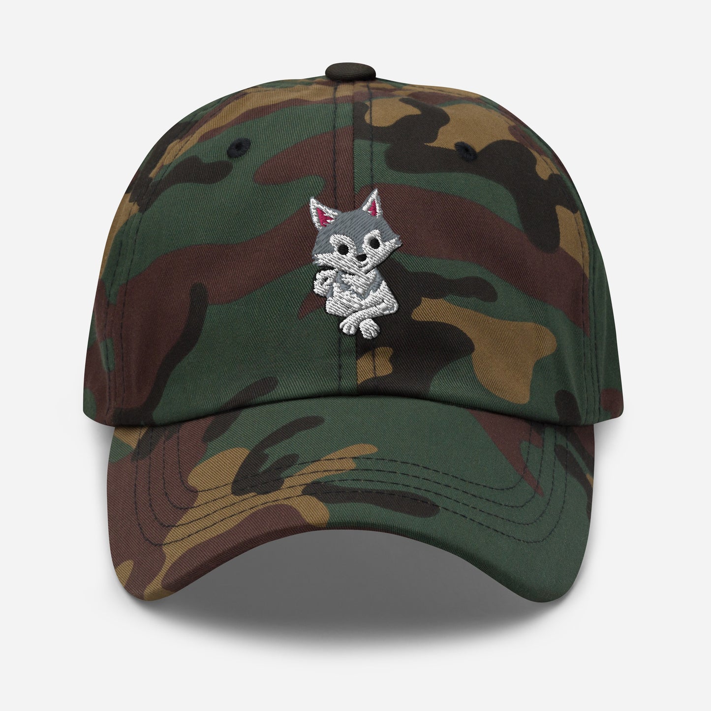 Grey and White Klee Kai Cross Dad Hat