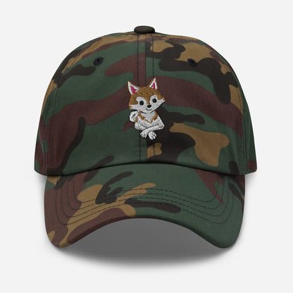 Red and White Klee Kai Cross Dad Hat