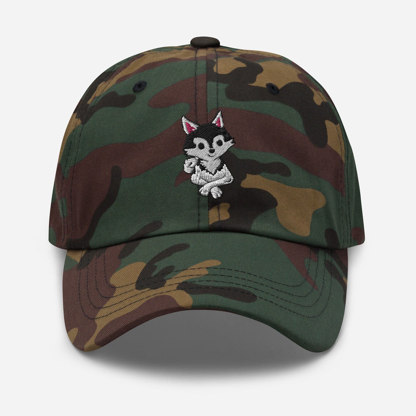 Black and White Klee Kai Cross Dad Hat